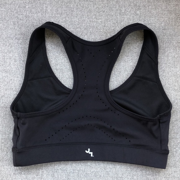 JOYLAB - Long Line Perforated Racerback Sports Bra - Black - Picture 3 of 5
